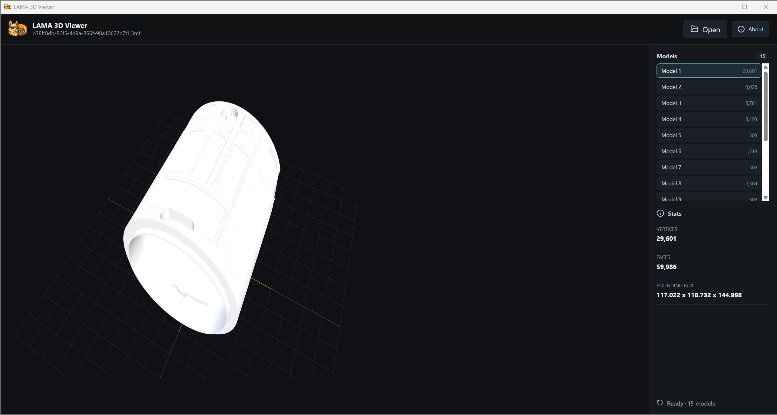 LAMA 3D Viewer - Multi-part Model